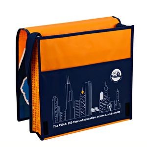 Full-Color 180g Double-Layered Tradeshow Messenger Bag Adjustable Shoulder Strap 13.5"x12.5"x3"