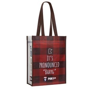 Custom Full-Color Laminated Non-Woven Promotional Tote Bag 9"x12"x4.5"