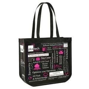 Custom Full-Color Laminated Non-Woven Round Cornered Promotional Tote Bag 16"x14"x6"