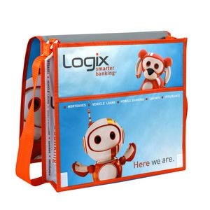 Full-Color 180g Double-Layered Tradeshow Messenger Bag Adjustable Shoulder Strap 13.5"x12.5"x3"
