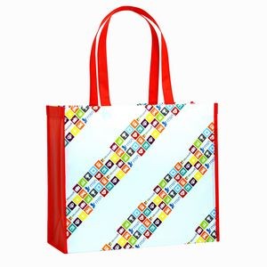 Custom 120g Full-Color Laminated Non-Woven Promotional Tote Bag 16"x14"x6.5"