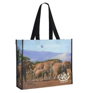 Custom Full-Color Printed 145g Laminated RPET (recycled from plastic bottles) Gift Bag 14"x12"x5"