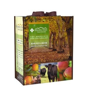 Premium Full-Color 145g Laminated Woven Grocery Bag 14"x17"x8"