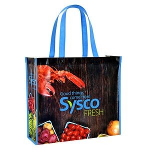 Custom Full-Color 120g Laminated Non-Woven Promotional Tote Bag 15.5"x14"x5.5"