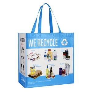 Full-Color Printed 150g Laminated RPET (recycled from plastic bottles) Recycling Bag 15"x15"x8"