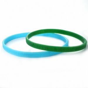 1/4" (6mm) Wide Glow-In-The-Dark Silicone Wristband (Debossed Or Embossed)