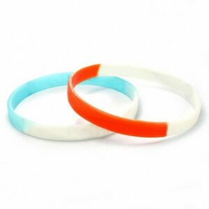 1/4" (6mm) Wide Multi-Color Silicone Wristband (Debossed Or Embossed)