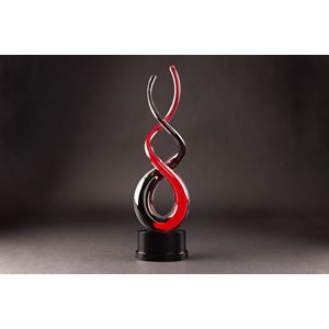 Meltario Art Glass Sculpture with Base