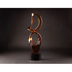 Maldia Gold Art Glass Sculpture with Base