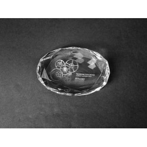 Oval Faceted Paperweight 3 x 1 x 4 1/2