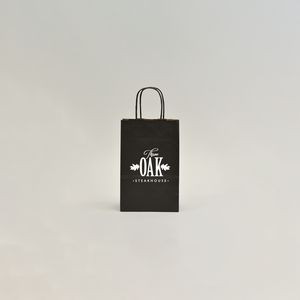 India Ink Black Shadow Stripe Bag (5.5"x3.25"x8.375")