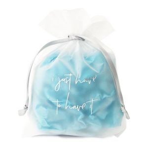 Large Frosted Clear Soft Touch Drawstring Pouches