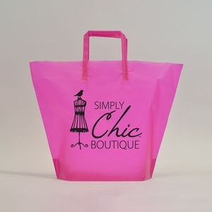 Frosted Hot Pink Colored Poly Trapezoid Bag/ 4 Mil (18/13"x4.5"x13.5")