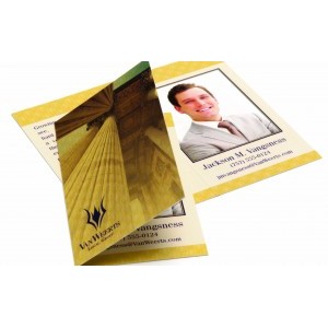Silk Laminated Fold Over Business Card with Spot UV Front (3.5"x4")