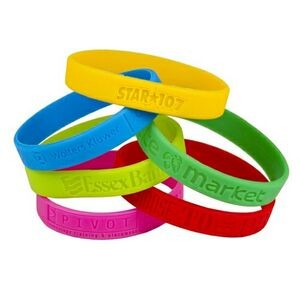 0.5" Wide Silicone Wristband Debossed