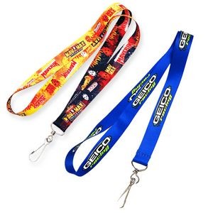 3/4" x 36" Lanyard Sublimation with Standard Metal Attachment