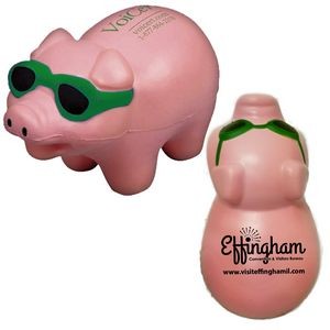 Pig Stress Reliever w/Green Sunglasses