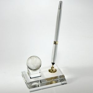 Optical Crystal Globe w/ Pen Set