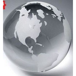 Optical Flat Bottom Crystal Globe Award