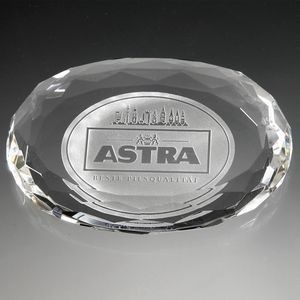 Optical Crystal Oval Paperweight