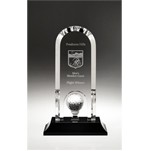 Large Optima Golf Optic Crystal Trophy