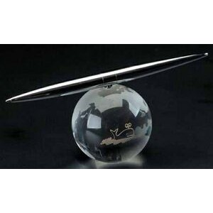 Optical Crystal Globe Spinning Pen Set