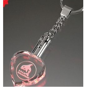 Optical Crystal Heart LED Keychain