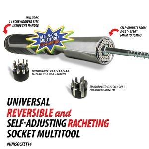 14 Pc. Universal Reversible Nutdriver/Screwdriver