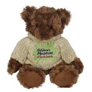 11" Fergus Bear w/Hand Knit Sweater Embroidered