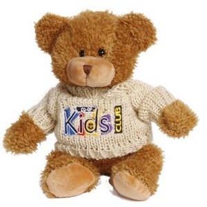 11" Bennie Bear w/Hand Knit Sweater Embroidered
