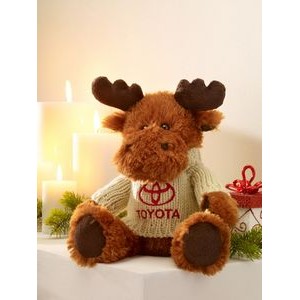 11" Morris Moose w/Hand Knit Sweater embroidered