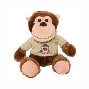 11" Milo Monkey w/Hand Knit Sweater Embroidered