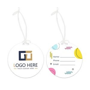 Full Color Round Plastic Luggage Tags With Strap