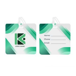Full Color Square Plastic Luggage Tags With Strap