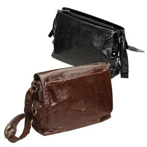 High Gloss Aniline Leather Messenger Bag