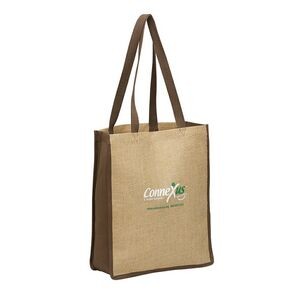 Vertical Jute Tote Bag w/Wide Mouth