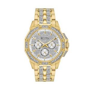 Bulova Men's Gold Stainless Steel Crystals Collection Chronograph Watch