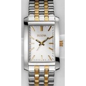 Bulova Men's Corporate Collection Watch w/ Brushed Silver Dial/Gold Stick Marker