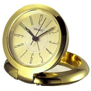 Seiko Bedside Gold Tone Travel Alarm Clock