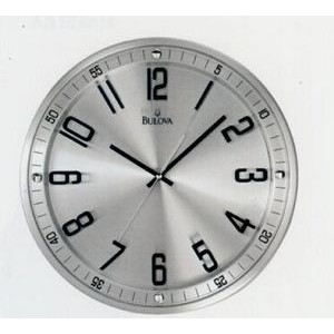 Bulova Silhouette Metal Brushed Stainless Steel Wall Clock