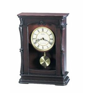 Bulova Abbeville Antique Wiped Walnut Clock w/ Dual Chime Movement