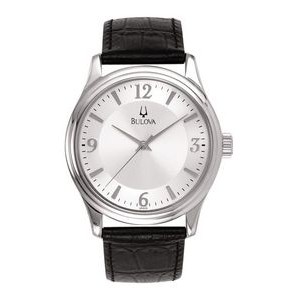 Bulova Classic Collection Men's Silver Dial Watch w/ Black