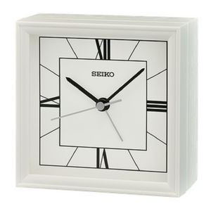 Seiko Seihokei Bedside Alarm Clock in White