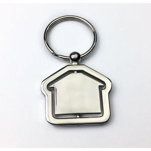 House Shaped Metal Spinner Key Ring