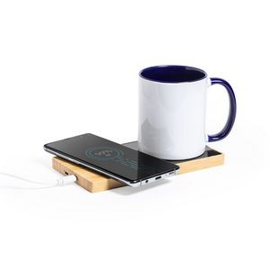 FSC-Certified Bamboo Wireless Charger/Cup Warmer