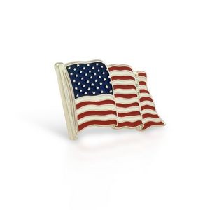 American Wavy Flag - Epoxy color fill (.722" x .581")