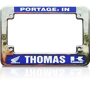 Chrome Motorcycle License Plate Frame - Screen Printed