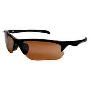 Mid Size Sport Wrap Semi-Rimless Plastic Frame Sunglasses