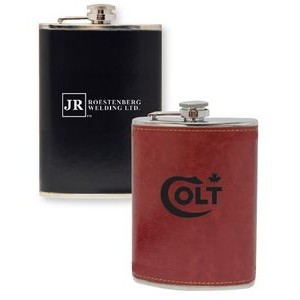 Flask with Genuine Leather Wrap