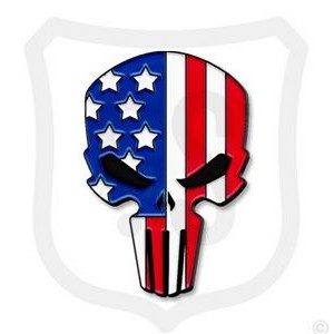 1'' American Flag Skull Pin